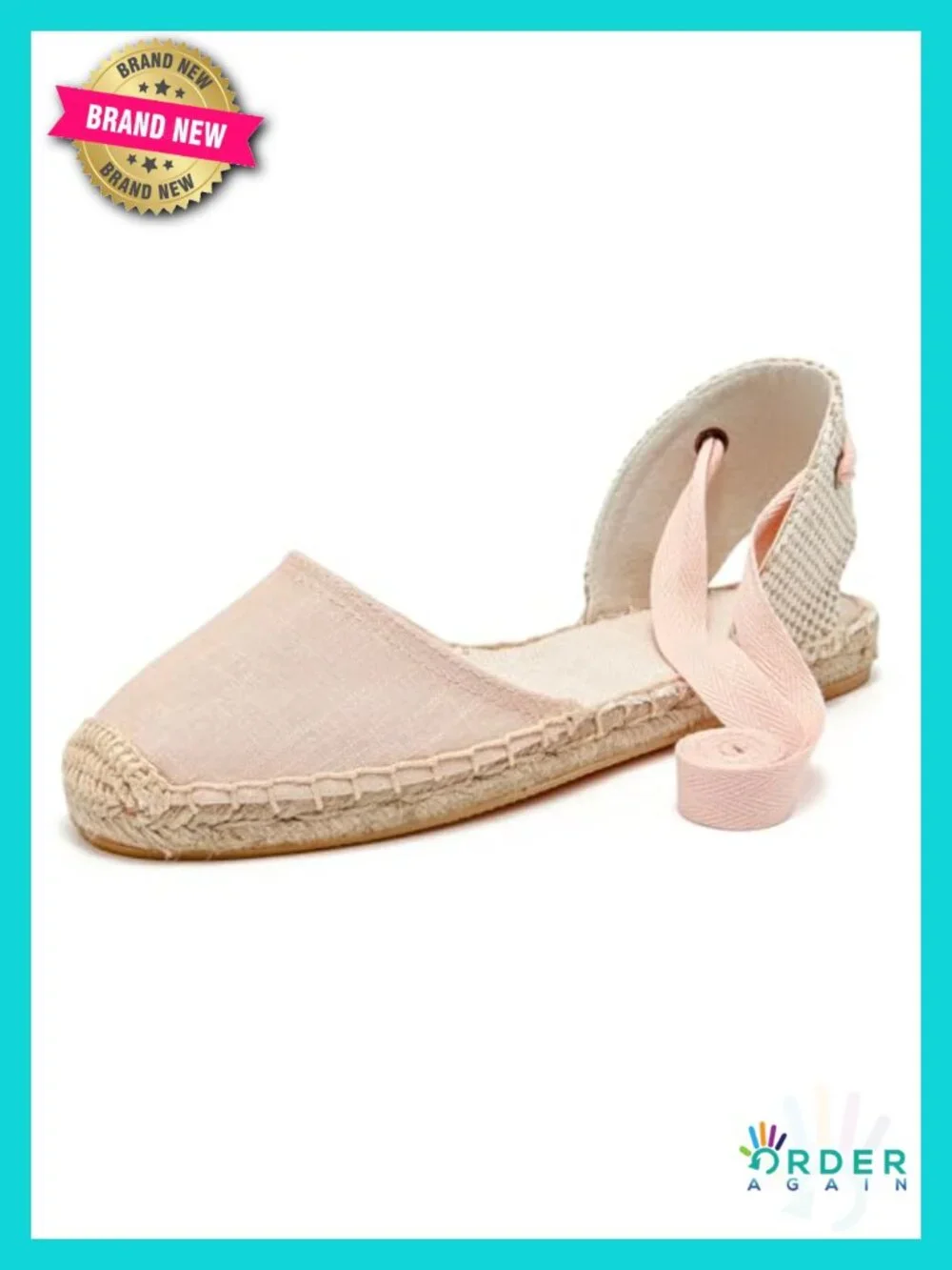 Canvas Espadrille Flat Sandals Closed Toe Ankle Wrap Lace Up Summer Dressy Shoes
